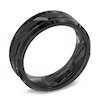 Thumbnail Image 1 of Previously Owned - Triton Men's 8.0mm Comfort Fit Black Tungsten Beveled Edge Groove Wedding Band