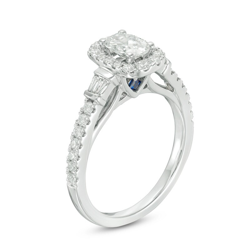 Main Image 2 of Previously Owned - Vera Wang Love Collection 0.95 CT. T.W. Oval Diamond Engagement Ring in 14K White Gold