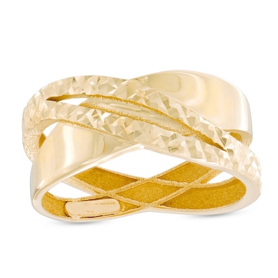 Previously Owned - Hammered Criss-Cross Ring in 10K Gold