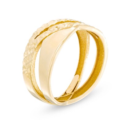 Previously Owned - Hammered Criss-Cross Ring in 10K Gold