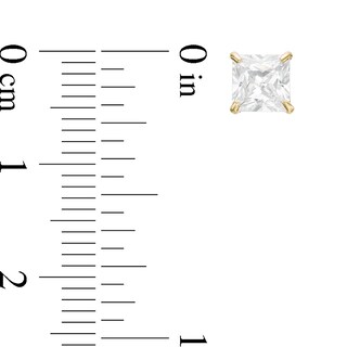 Previously Owned - 5.0mm Princess-Cut Cubic Zirconia Solitaire Stud Earrings in 14K Gold