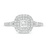 Thumbnail Image 4 of Previously Owned - 0.70 CT. T.W. Princess-Cut Diamond Double Frame Engagement Ring in 14K White Gold (I/I2)