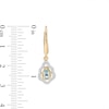 Thumbnail Image 3 of Previously Owned - Pear-Shaped Swiss Blue Topaz and 0.18 CT. T.W. Diamond Scallop Frame Drop Earrings in 10K Gold