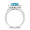 Thumbnail Image 3 of Previously Owned - Enchanted Disney Aladdin Oval Swiss Blue Topaz and 0.23 CT. T.W. Diamond Ring in Sterling Silver