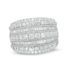 Thumbnail Image 0 of Previously Owned - 2.00 CT. T.W. Baguette and Round Diamond Multi-Row Ring in 10K White Gold