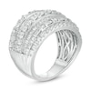 Thumbnail Image 1 of Previously Owned - 2.00 CT. T.W. Baguette and Round Diamond Multi-Row Ring in 10K White Gold
