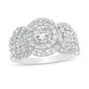 Thumbnail Image 0 of Previously Owned - 0.95 CT. T.W. Diamond Past Present Future® Double Frame Engagement Ring in 10K White Gold