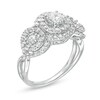 Thumbnail Image 2 of Previously Owned - 0.95 CT. T.W. Diamond Past Present Future® Double Frame Engagement Ring in 10K White Gold