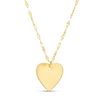 Previously Owned - Polished Heart Disc Necklace in 10K Gold