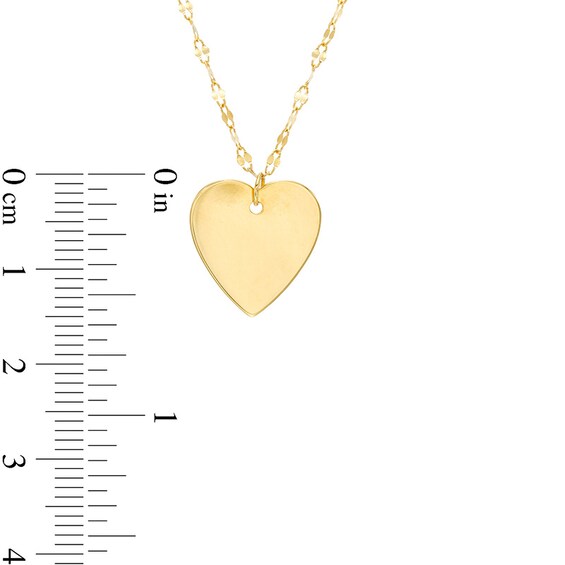 Previously Owned - Polished Heart Disc Necklace in 10K Gold