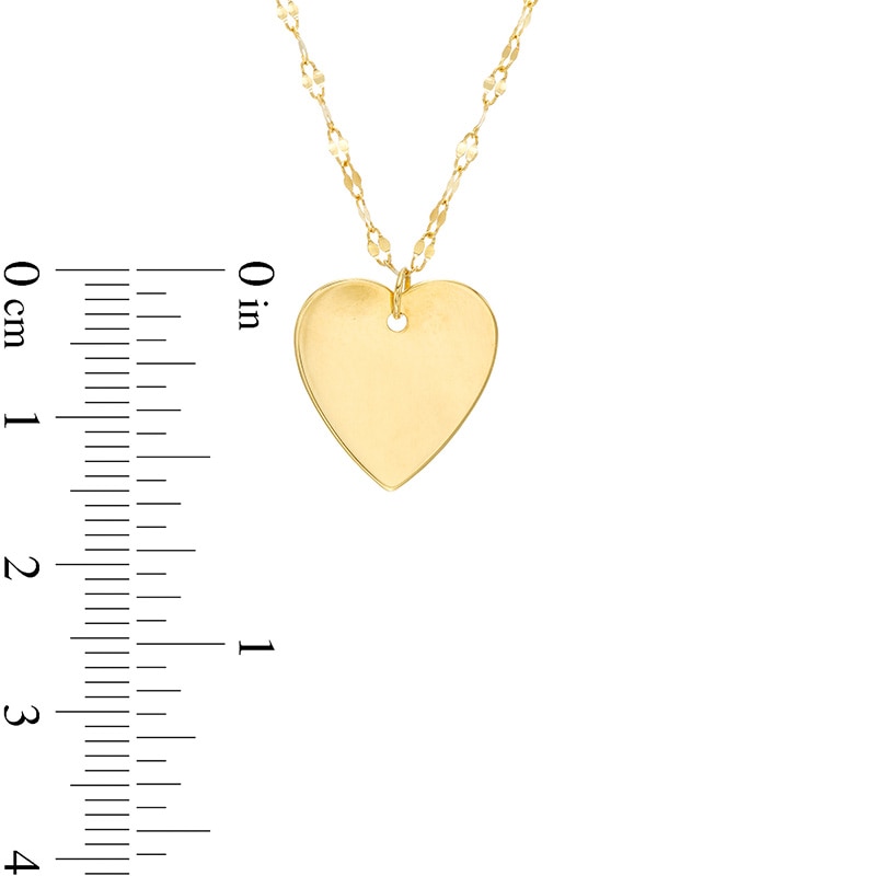Previously Owned - Polished Heart Disc Necklace in 10K Gold