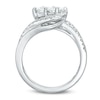 Thumbnail Image 2 of Previously Owned - Ever Us™ 1.00 CT. T.W. Two-Stone Princess-Cut Diamond Tilted Bypass Frame Ring in 14K White Gold
