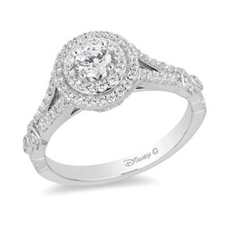 Previously Owned - Enchanted Disney Tiana 0.75 CT. T.W. Diamond Double Frame Engagement Ring in 14K White Gold