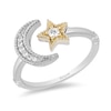 Previously Owned - Enchanted Disney Jasmine 0.085 CT. T.W. Diamond Moon and Star Ring in Sterling Silver and 10K Gold