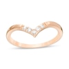 Thumbnail Image 0 of Previously Owned - 0.085 CT. T.W. Diamond Five Stone Chevron Anniversary Band in 10K Rose Gold