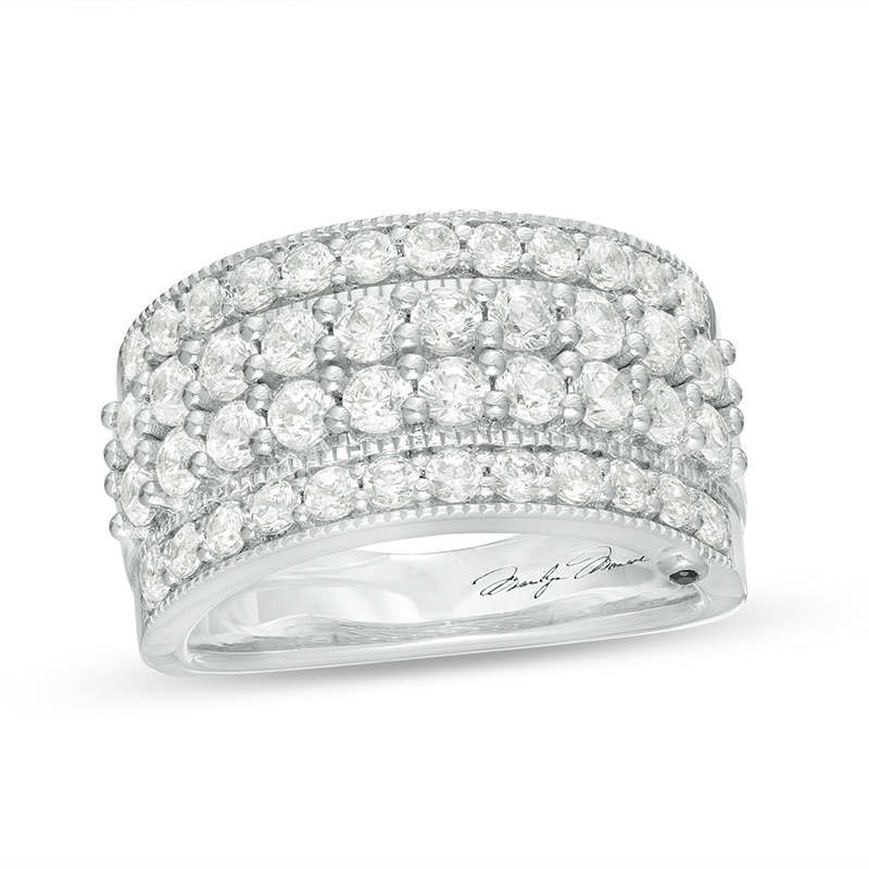 Previously Owned - Marilyn Monroe™ Collection 1.95 CT. T.W. Diamond Multi-Row Vintage-Style Band in 14K White Gold
