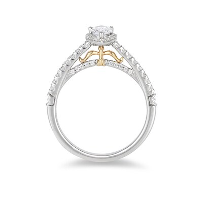 Previously Owned Enchanted Disney Merida 0.50 CT. T.W. Pear-Shaped Diamond Frame Engagement Ring in 14K Two-Tone Gold