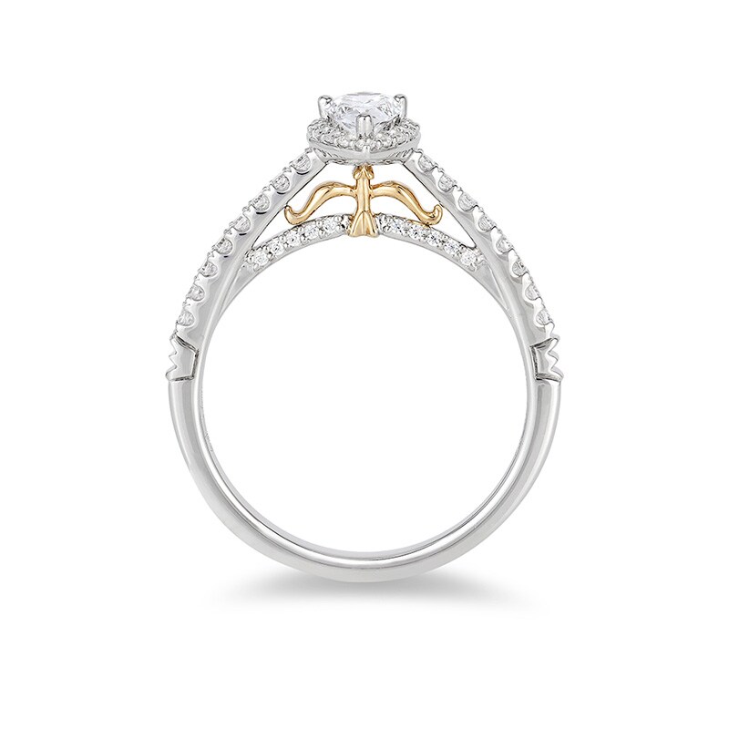 Previously Owned Enchanted Disney Merida 0.50 CT. T.W. Pear-Shaped Diamond Frame Engagement Ring in 14K Two-Tone Gold