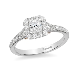 Previously Owned - Enchanted Disney Tinker Bell 0.75 CT. T.W. Princess-Cut Diamond Frame Ring in 14K White Gold