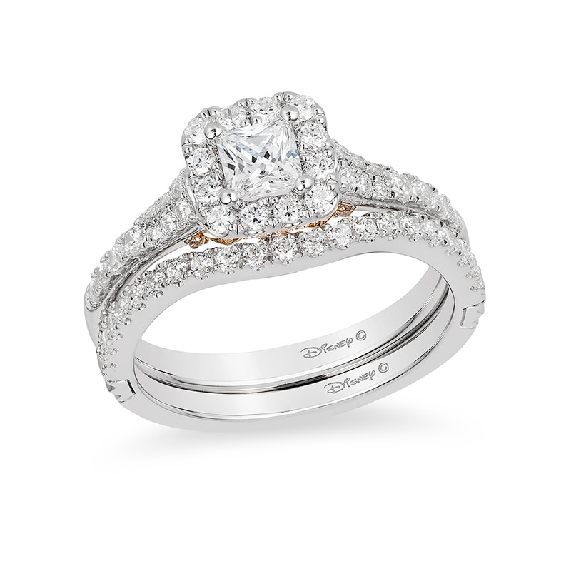 Main Image 3 of Previously Owned - Enchanted Disney Tinker Bell 0.75 CT. T.W. Princess-Cut Diamond Frame Ring in 14K White Gold