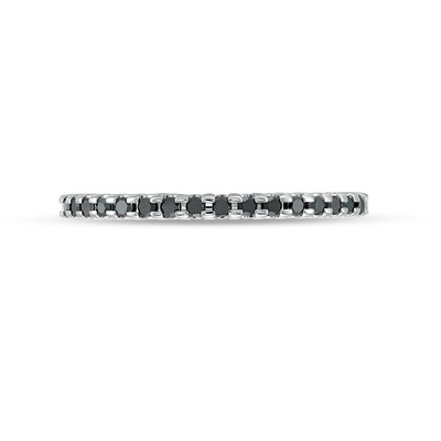 Previously Owned - 0.145 CT. T.W. Black Diamond Band in 10K White Gold