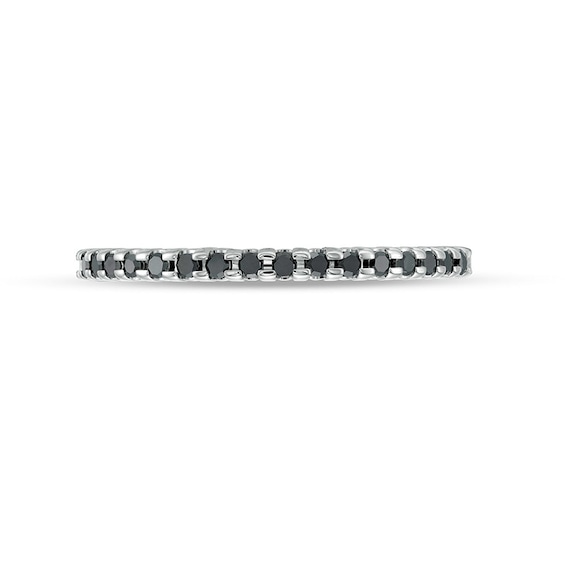 Previously Owned - 0.145 CT. T.W. Black Diamond Band in 10K White Gold