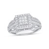 Thumbnail Image 0 of Previously Owned - 0.50 CT. T.W. Princess-Cut Composite Diamond Frame Layered Engagement Ring in 10K White Gold