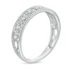 Thumbnail Image 2 of Previously Owned - 0.065 CT. T.W. Diamond Ornate Wedding Band in 10K White Gold