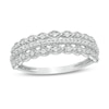 Thumbnail Image 1 of Previously Owned - 0.065 CT. T.W. Diamond Triple Row Vintage-Style Ring in 10K White Gold