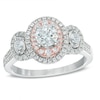Thumbnail Image 1 of Previously Owned - 0.95 CT. T.W. Diamond Double Frame Past Present Future® Ring in 14K Two-Tone Gold