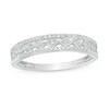 Previously Owned - 0.09 CT. T.W. Diamond Twist Triple Row Anniversary Band in 10K White Gold
