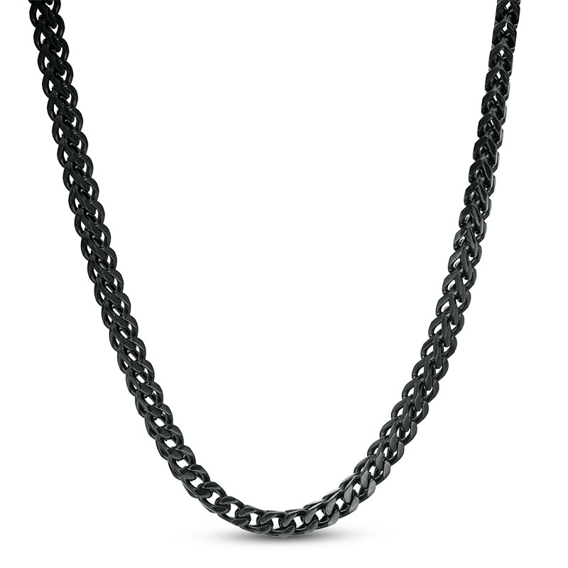 Previously Owned - Men's 3.0mm Franco Snake Chain Necklace in Stainless Steel with Black IP - 24"|Peoples Jewellers