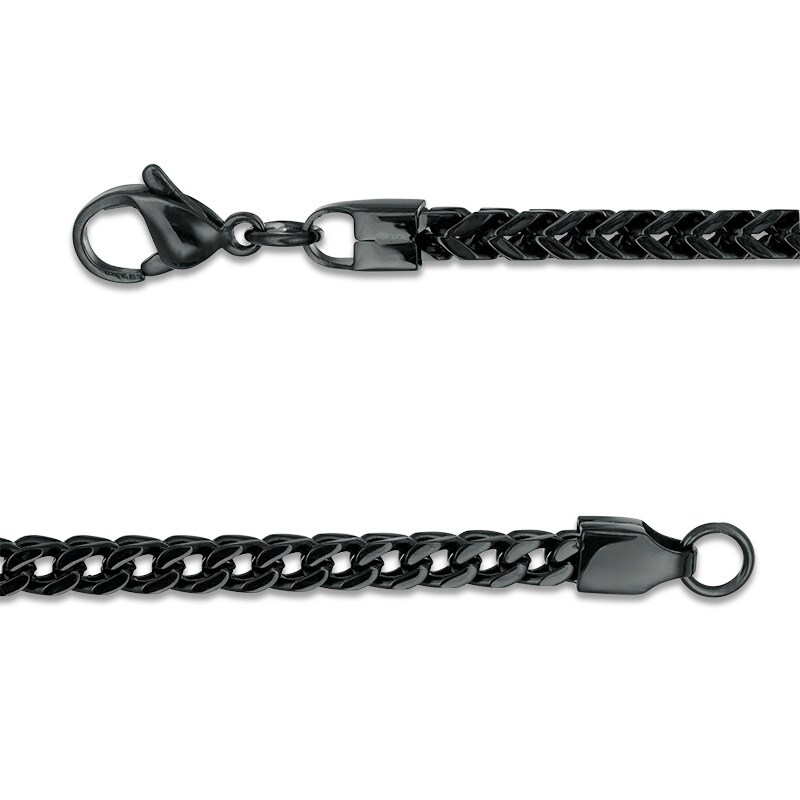 Previously Owned - Men's 3.0mm Franco Snake Chain Necklace in Stainless Steel with Black IP - 24"|Peoples Jewellers