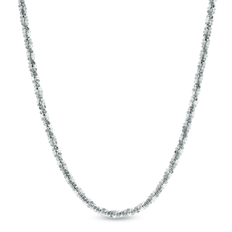 Previously Owned - 025 Gauge Sparkle Chain Necklace in 10K White Gold - 18"