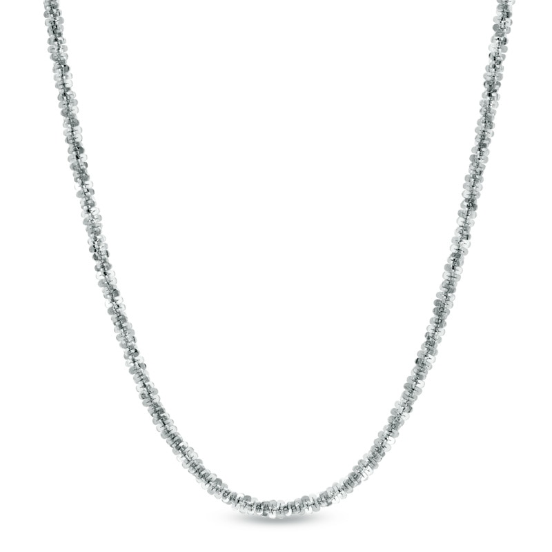 Main Image 1 of Previously Owned - 025 Gauge Sparkle Chain Necklace in 10K White Gold - 18"