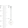 Thumbnail Image 2 of Previously Owned-IMPERIAL® 9.0-10.0mm Freshwater Cultured Pearl and Disco Bead Chain Drop Earrings in Sterling Silver
