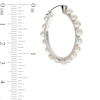 Previously Owned-4.0-5.0mm Button Freshwater Cultured Pearl Hoop Earrings in Sterling Silver