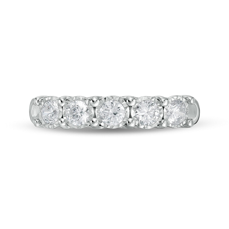 Previously Owned - 0.50 CT. T.W. Diamond Five Stone Anniversary Band in 10K White Gold