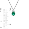 Previously Owned - Lab-Created Emerald and White Sapphire Tri-Top Pendant and Stud Earrings Set in Sterling Silver