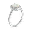 Thumbnail Image 2 of Previously Owned - Emerald-Cut Lab-Created Opal and White Sapphire Octagonal Frame Ring in Sterling Silver