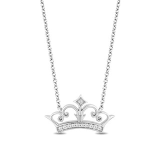 Previously Owned - Enchanted Disney Ultimate Princess Celebration 0.085 CT. T.W. Diamond Necklace in Sterling Silver