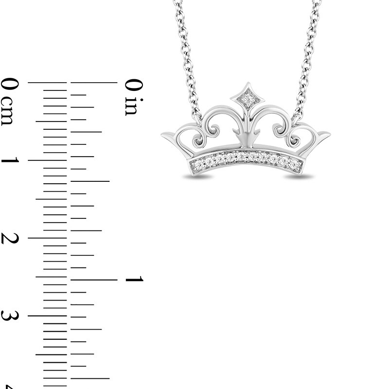 Previously Owned - Enchanted Disney Ultimate Princess Celebration 0.085 CT. T.W. Diamond Necklace in Sterling Silver