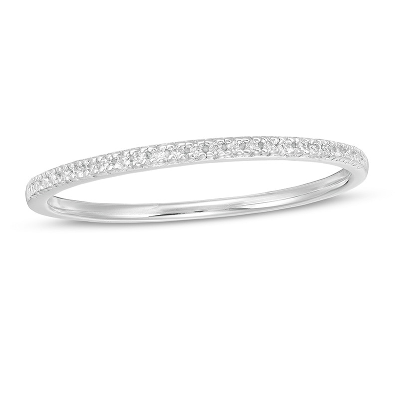 Previously Owned - 0.05 CT. T.W. Diamond Stackable Anniversary Band in 10K White Gold