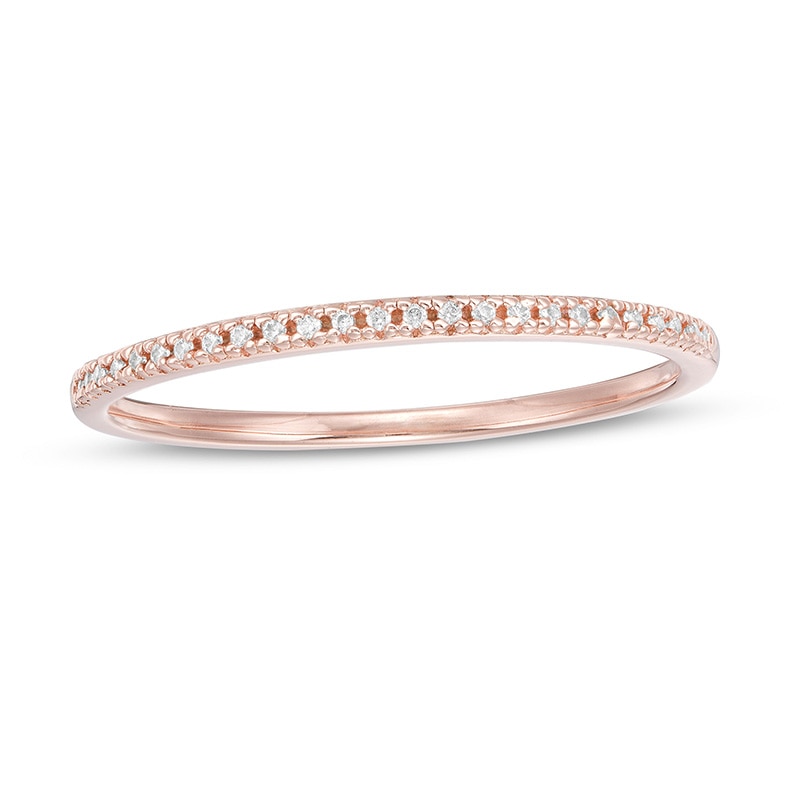 Previously Owned - 0.05 CT. T.W. Diamond Stackable Anniversary Band in 10K Rose Gold