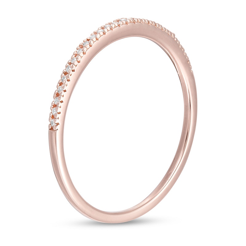 Previously Owned - 0.05 CT. T.W. Diamond Stackable Anniversary Band in 10K Rose Gold