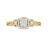 Thumbnail Image 4 of Previously Owned - 0.25 CT. T.W. Diamond Cushion Frame Twist Shank Past Present Future® Engagement Ring in 10K Gold