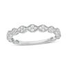 Thumbnail Image 1 of Previously Owned - 0.16 CT. T.W. Quad Diamond Vintage-Style Scallop Anniversary Band in 10K White Gold