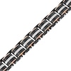 Thumbnail Image 1 of Previously Owned - 0.31 CT. T.W. Diamond Riveted Multi-Row Link Bracelet in Tri-Tone Stainless Steel - 8.5"