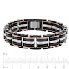 Thumbnail Image 3 of Previously Owned - 0.31 CT. T.W. Diamond Riveted Multi-Row Link Bracelet in Tri-Tone Stainless Steel - 8.5"