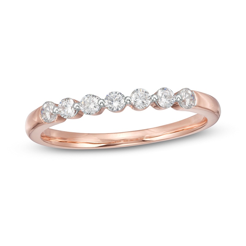 Previously Owned - 0.23 CT. T.W. Diamond Seven Stone Anniversary Band in 10K Rose Gold|Peoples Jewellers